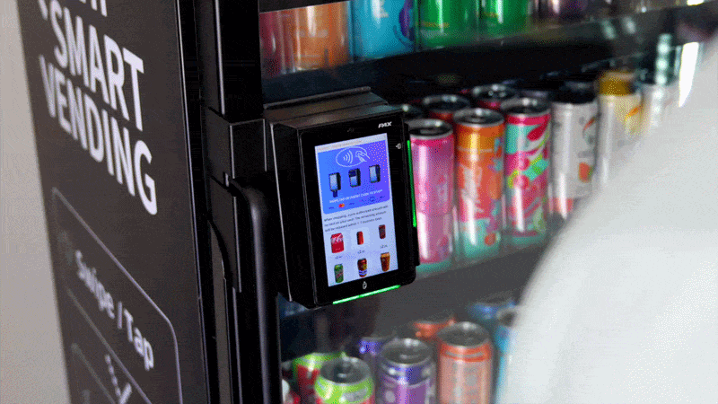 Tap a card or phone to unlock the machine